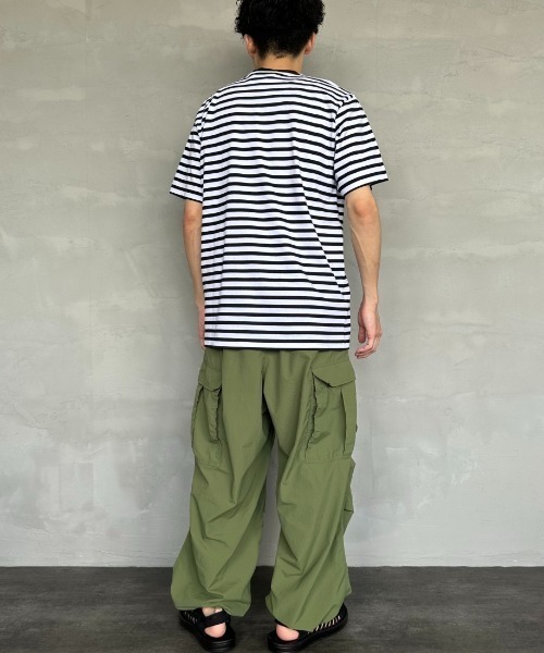 Carhartt WIP（カーハートダブリューアイピー）の「[carhartt WIP/カーハートダブリューアイピー] ワンポイントロゴ ボーダーポケットTシャツ（Tシャツ/カットソー・レディース・ブルー/ブラック・M/L）」の8枚目の写真
