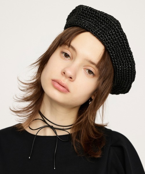SLY（スライ）の「HANDMADE BERET ハンドメイド ベレー（ハンチング/ベレー帽・レディース・ブラック・FREE）」の9枚目の写真
