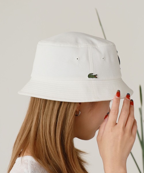 ★LACOSTE★オーガニックコットンバケットハット LACOSTE デニム 帽子 ハット 春夏 バケットハット メンズ バケハ