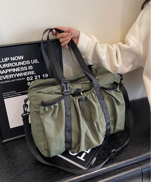 lit.Cy(リットシー)の「2way ドロストボストンバッグ スポーツバッグ トラベルバッグ(ボストンバッグ・レディース・ブラック/ブラウン/オフホワイト/カーキ・FREE)」の18枚目の写真