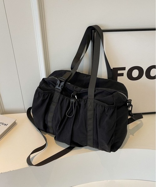 lit.Cy(リットシー)の「2way ドロストボストンバッグ スポーツバッグ トラベルバッグ(ボストンバッグ・レディース・ブラック/ブラウン/オフホワイト/カーキ・FREE)」の11枚目の写真