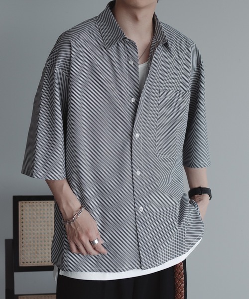 セール】バイアスストライプルーズシャツ（シャツ/ブラウス）｜epnok