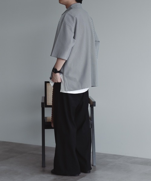 MASONPRINCE ルーズ ストライプ 長袖 シャツ セール】バイアスストライプルーズシャツ（シャツ/ブラウス