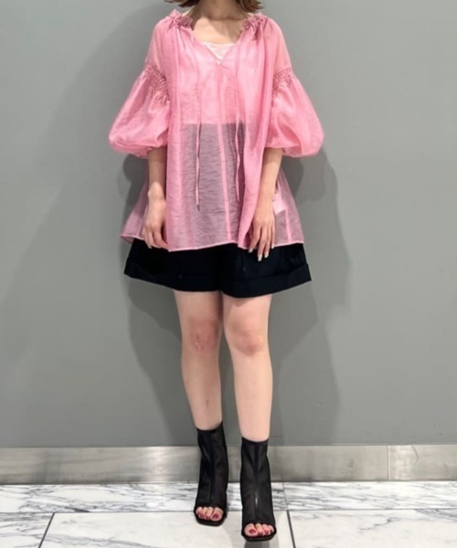 JILL STUART(ジルスチュアート)の「ウォーターリぺレントショートパンツ(その他パンツ・レディース・ベージュ/ブラック・4/2)」の5枚目の写真