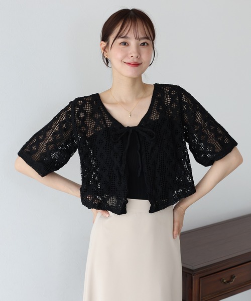 ん*え様 プリーツプリーズ ボレロ 半袖カーディガン ライトブルー サイズ3 PLEATS PLEASE プリーツプリーズ 半袖 カーディガン サイズ3