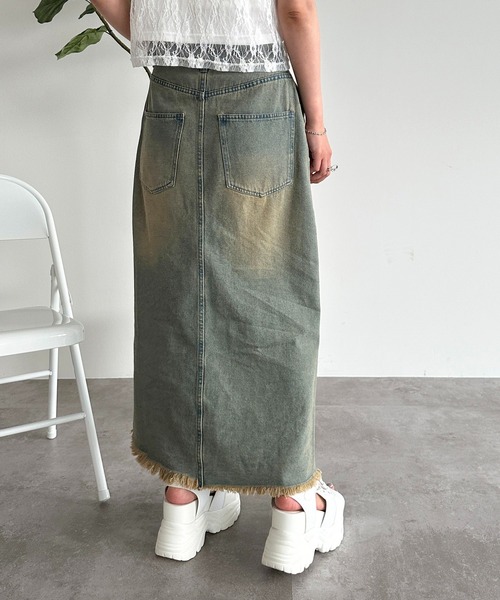 apres jour mignon（アプレジュールミニョン）の「オーバーダイダメージジップデニムスカート【ZOZOTOWN限定アイテム】（デニムスカート・レディース・ネイビー/インディゴブルー/ブラック系その他・SMALL/X-LARGE/MEDIUM）」の14枚目の写真