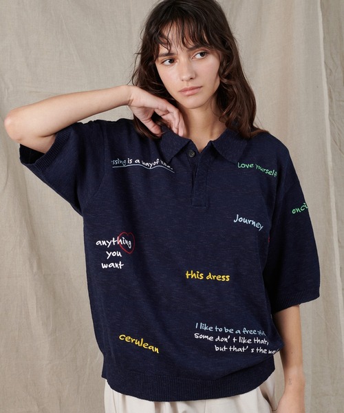 COLOR EMBROIDERY POLO SHIRT / カラー刺繍ポロシャツ