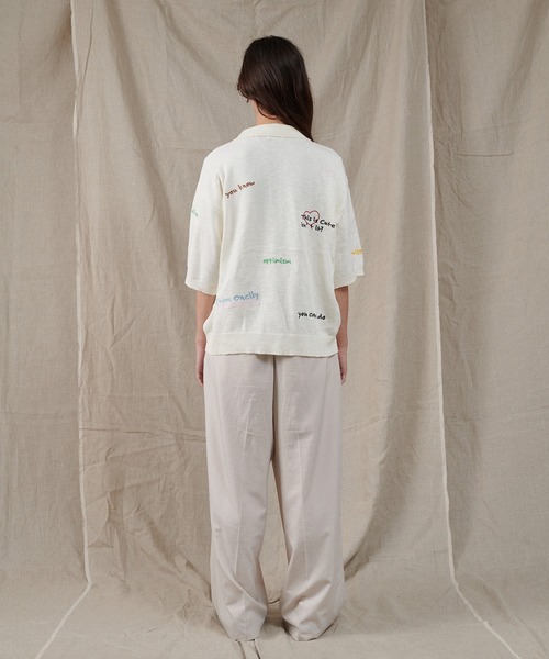 ONCILY（オンシェリー）の「COLOR EMBROIDERY POLO SHIRT / カラー刺繍ポロシャツ（ポロシャツ・メンズ・ネイビー/アイボリー/グレー・LARGE/SMALL/MEDIUM）」の16枚目の写真