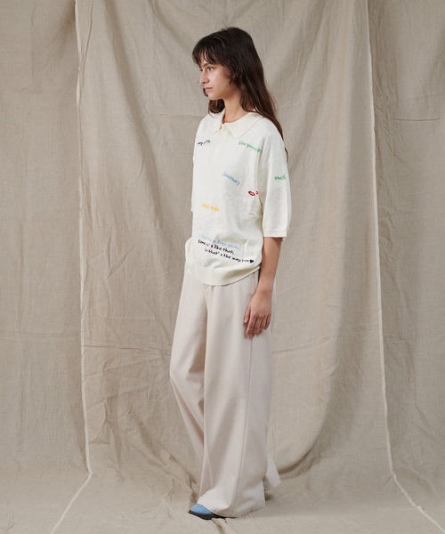 ONCILY（オンシェリー）の「COLOR EMBROIDERY POLO SHIRT / カラー刺繍ポロシャツ（ポロシャツ・メンズ・ネイビー/アイボリー/グレー・LARGE/SMALL/MEDIUM）」の14枚目の写真