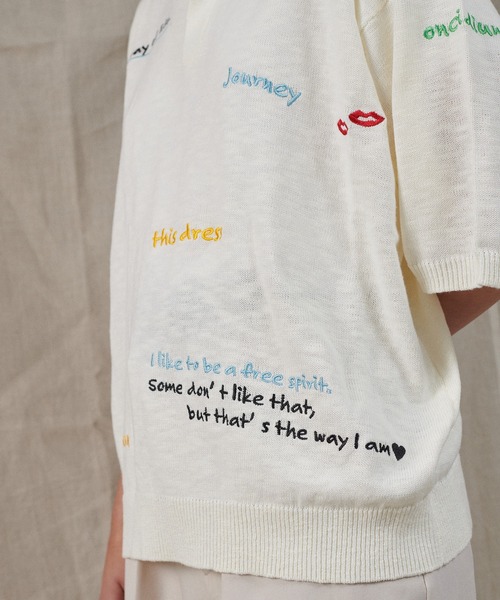 ONCILY（オンシェリー）の「COLOR EMBROIDERY POLO SHIRT / カラー刺繍ポロシャツ（ポロシャツ・メンズ・ネイビー/アイボリー/グレー・LARGE/SMALL/MEDIUM）」の18枚目の写真