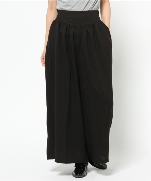 OUTLET（アウトレット）の「【mystic】ギャザーガウチョパンツ（その他パンツ・レディース・キャメル/ブラック/ネイビー/ベージュ・FREE）」の2枚目の写真