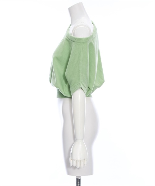 clear（クリア）の「ワンショル半袖ニットトップス［ヘルシー 大人 カジュアル］≪再入荷≫（ニット/セーター・レディース・ピンク/グリーン/チャコールグレー/アイボリー・F）」の8枚目の写真