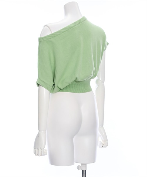 clear（クリア）の「ワンショル半袖ニットトップス［ヘルシー 大人 カジュアル］≪再入荷≫（ニット/セーター・レディース・ピンク/グリーン/チャコールグレー/アイボリー・F）」の9枚目の写真