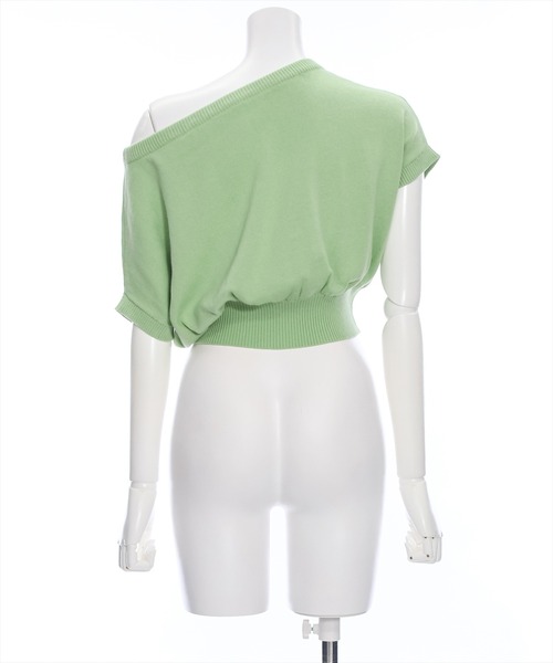 clear（クリア）の「ワンショル半袖ニットトップス［ヘルシー 大人 カジュアル］≪再入荷≫（ニット/セーター・レディース・ピンク/グリーン/チャコールグレー/アイボリー・F）」の10枚目の写真