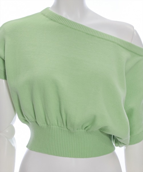 clear（クリア）の「ワンショル半袖ニットトップス［ヘルシー 大人 カジュアル］≪再入荷≫（ニット/セーター・レディース・ピンク/グリーン/チャコールグレー/アイボリー・F）」の12枚目の写真