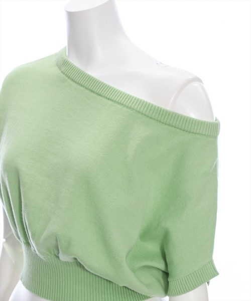 clear（クリア）の「ワンショル半袖ニットトップス［ヘルシー 大人 カジュアル］≪再入荷≫（ニット/セーター・レディース・ピンク/グリーン/チャコールグレー/アイボリー・F）」の13枚目の写真
