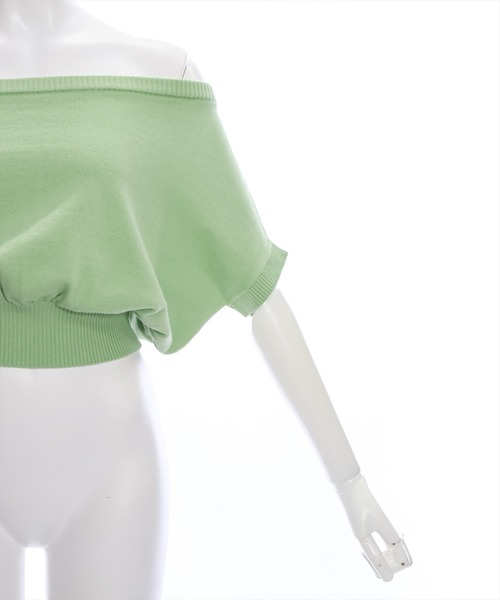 clear（クリア）の「ワンショル半袖ニットトップス［ヘルシー 大人 カジュアル］≪再入荷≫（ニット/セーター・レディース・ピンク/グリーン/チャコールグレー/アイボリー・F）」の11枚目の写真