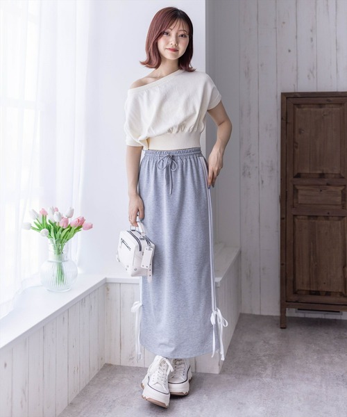 clear（クリア）の「ワンショル半袖ニットトップス［ヘルシー 大人 カジュアル］≪再入荷≫（ニット/セーター・レディース・ピンク/グリーン/チャコールグレー/アイボリー・F）」の18枚目の写真