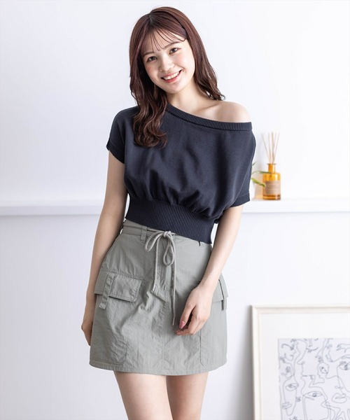 clear（クリア）の「ワンショル半袖ニットトップス［ヘルシー 大人 カジュアル］≪再入荷≫（ニット/セーター・レディース・ピンク/グリーン/チャコールグレー/アイボリー・F）」の22枚目の写真