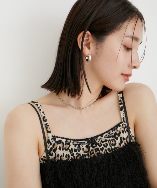 VIS（ビス）の「【洗える】プチリボン付きパターンメッシュキャミソール（キャミソール・レディース・ホワイト系その他/ライトグレー/その他・FREE）」の8枚目の写真