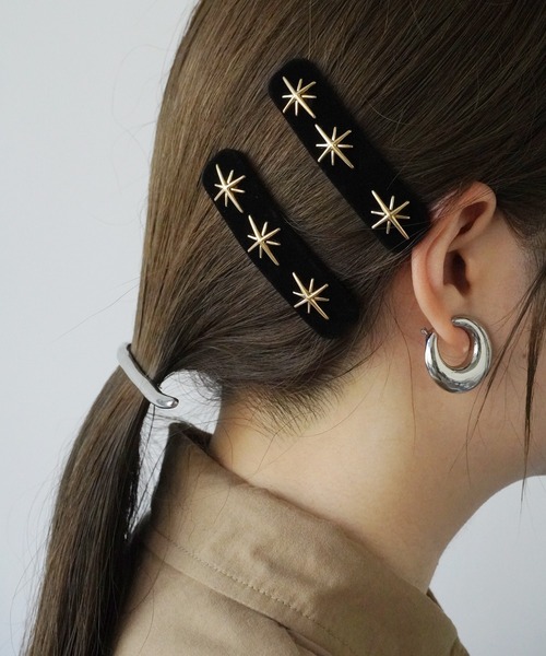 Port / ポート 】 ベロア ワンポイント モチーフ ヘアクリップ