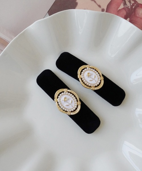 Port / ポート 】 ベロア ワンポイント モチーフ ヘアクリップ ( 2個