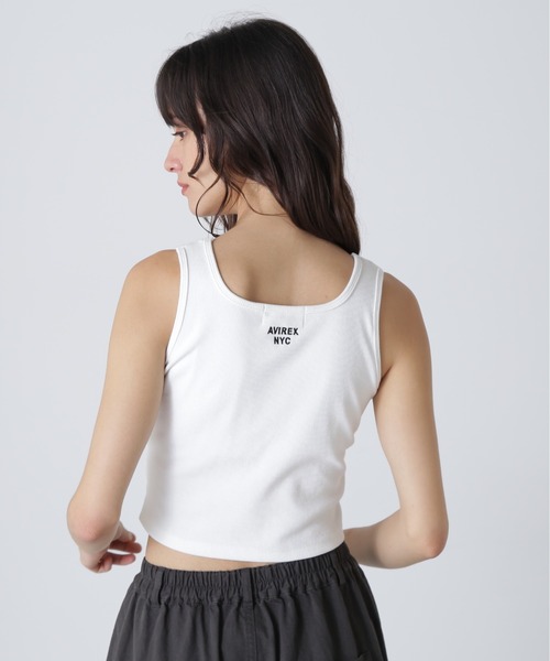 AVIREX(アヴィレックス)の「【直営店限定】EMBROIDERY BRATOP/刺繍ブラトップ/タンクトップ(タンクトップ・レディース・ブラック/オフホワイト・SMALL/MEDIUM)」の2枚目の写真