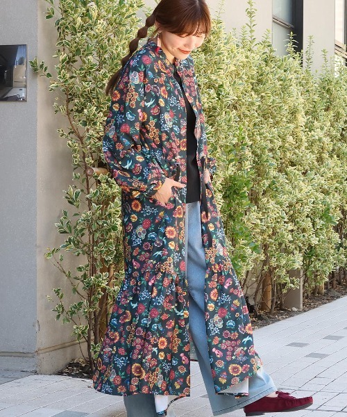 チチカカ（チチカカ）の「メヒコフロールプリントワンピース（ワンピース・レディース・グリーン/ブラック・FREE）」の4枚目の写真