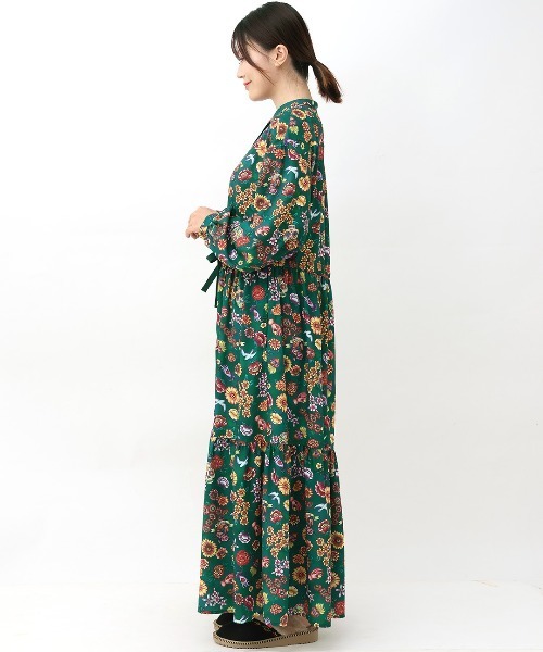 チチカカ（チチカカ）の「メヒコフロールプリントワンピース（ワンピース・レディース・グリーン/ブラック・FREE）」の10枚目の写真