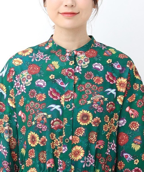 チチカカ（チチカカ）の「メヒコフロールプリントワンピース（ワンピース・レディース・グリーン/ブラック・FREE）」の11枚目の写真