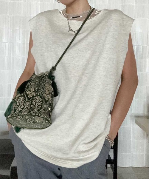 AMERI アメリ LAYERED URAKE OVER TANK TOP AMERI アメリ LAYERED URAKE OVER TANK TOP
