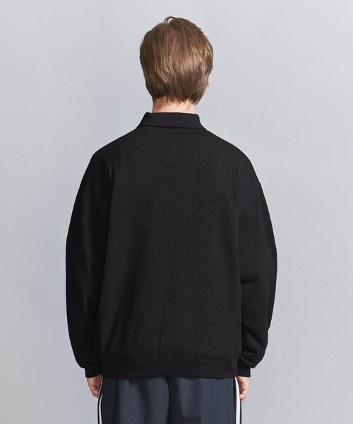 【BEAUTY&YOUTH】リングコットン ニットポロジャケット　ブラック　M BEAUTY&YOUTH UNITED ARROWS（ビューティーアンドユース
