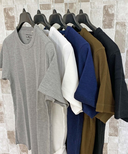 AVIREX（アヴィレックス）の「半袖 サーマル クルーネック Tシャツ デイリーウェア（Tシャツ/カットソー・メンズ・ネイビー/ホワイト/杢グレー/オリーブ/ブラック・2XL/XL/M/L）」の6枚目の写真