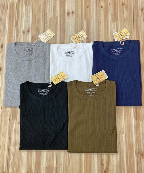 AVIREX（アヴィレックス）の「半袖 サーマル クルーネック Tシャツ デイリーウェア（Tシャツ/カットソー・メンズ・ネイビー/ホワイト/杢グレー/オリーブ/ブラック・2XL/XL/M/L）」の7枚目の写真