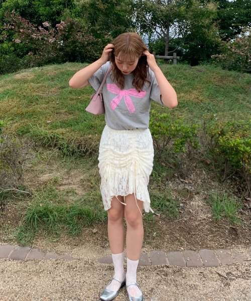 suzie angel（スージー エンジェル）の「イレヘム レース フリル スカート（スカート・レディース・アイボリー・M）」の15枚目の写真