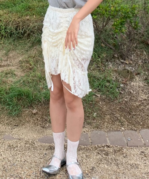 suzie angel（スージー エンジェル）の「イレヘム レース フリル スカート（スカート・レディース・アイボリー・M）」の16枚目の写真