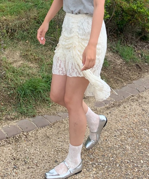 suzie angel（スージー エンジェル）の「イレヘム レース フリル スカート（スカート・レディース・アイボリー・M）」の21枚目の写真