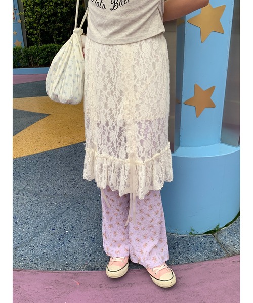 suzie angel（スージー エンジェル）の「イレヘム レース フリル スカート（スカート・レディース・アイボリー・M）」の7枚目の写真