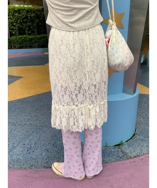 suzie angel（スージー エンジェル）の「イレヘム レース フリル スカート（スカート・レディース・アイボリー・M）」の11枚目の写真