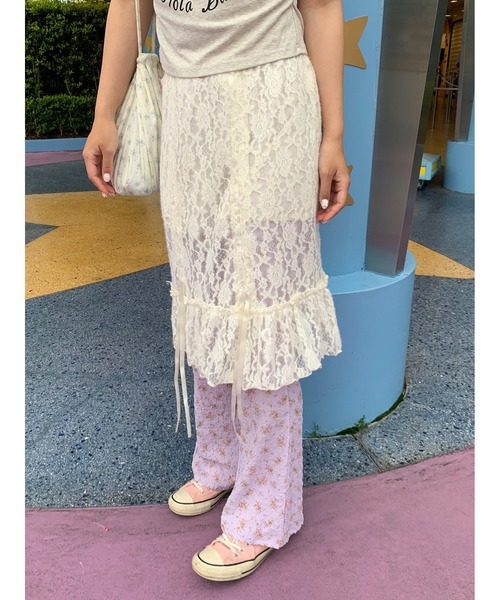 suzie angel（スージー エンジェル）の「イレヘム レース フリル スカート（スカート・レディース・アイボリー・M）」の10枚目の写真
