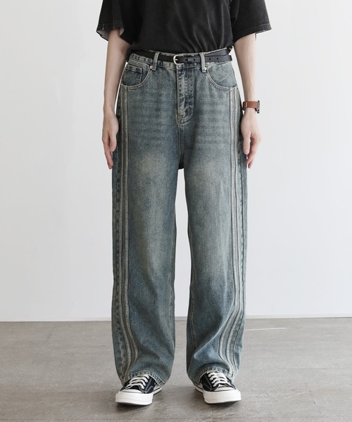 *JACQUEMUS* ダメージ加工ストレートデニムパンツ ジーンズ デニムパンツ | JACQUEMUS (Women)/ジャックムス | 三越伊勢丹
