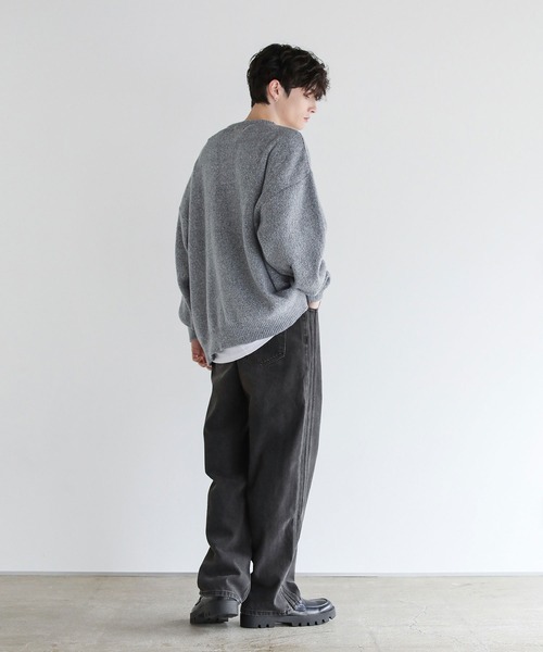 サイドシームヴィンテージ加工ストレートデニム（デニムパンツ