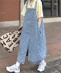 Women's Denim Overalls Skirt（ジャンパースカート）｜DANTON