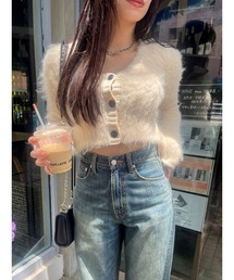 EVRIS | シャギークロップドニットカーディガン(ニット/セーター)