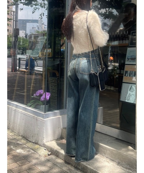 EVRIS(エヴリス)の「シャギークロップドニットカーディガン(ニット/セーター・レディース・ブルー/ブラック/ホワイト/レッド/グレー・FREE)」の15枚目の写真