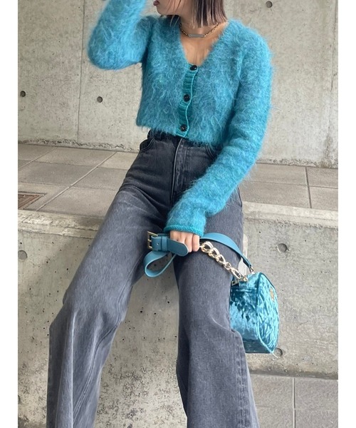 EVRIS(エヴリス)の「シャギークロップドニットカーディガン(ニット/セーター・レディース・ブルー/ブラック/ホワイト/レッド/グレー・FREE)」の20枚目の写真