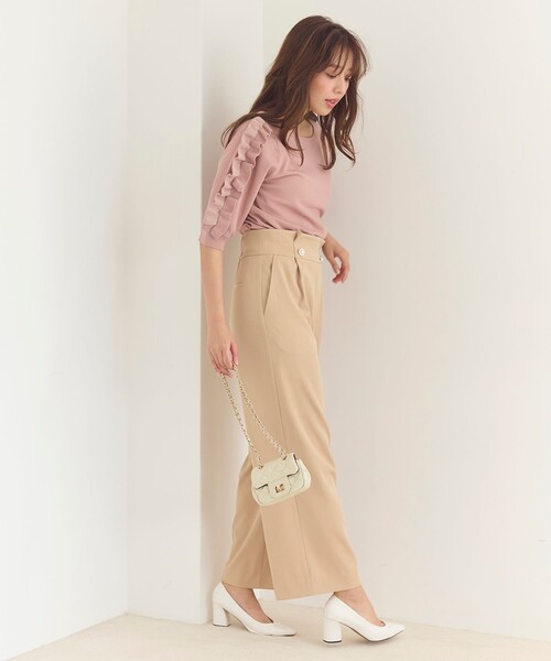 Feroux(フェルゥ)の「【洗える】ウエストタックワイドパンツ(その他パンツ・レディース・ベージュ系/グレー系/ネイビー系・1/2)」の16枚目の写真