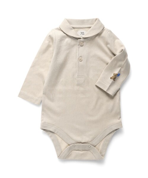 BRANSHES（ブランシェス）の「ニットサロペット＋ボディースーツセット（ロンパース・キッズ・ブラウン/ライトグリーン・80/70）」の5枚目の写真