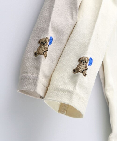 BRANSHES（ブランシェス）の「ニットサロペット＋ボディースーツセット（ロンパース・キッズ・ブラウン/ライトグリーン・80/70）」の9枚目の写真