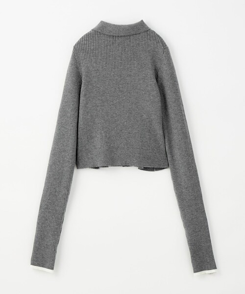 EMMEL REFINES（エメルリファインズ）の「＜EMMEL REFINES＞EM リブボタン コンパクト カーディガン（カーディガン/ボレロ・レディース・ダークグレー/ライトブルー/ライトピンク・FREE）」の11枚目の写真